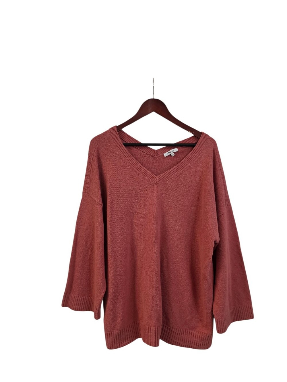 Madewell Dusty Rose V-neck Oversized Knit Pullover Sweater Plus Size 1X
